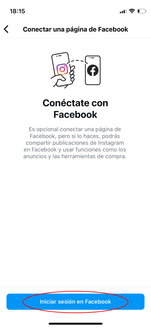 Iniciar sesión en facebook