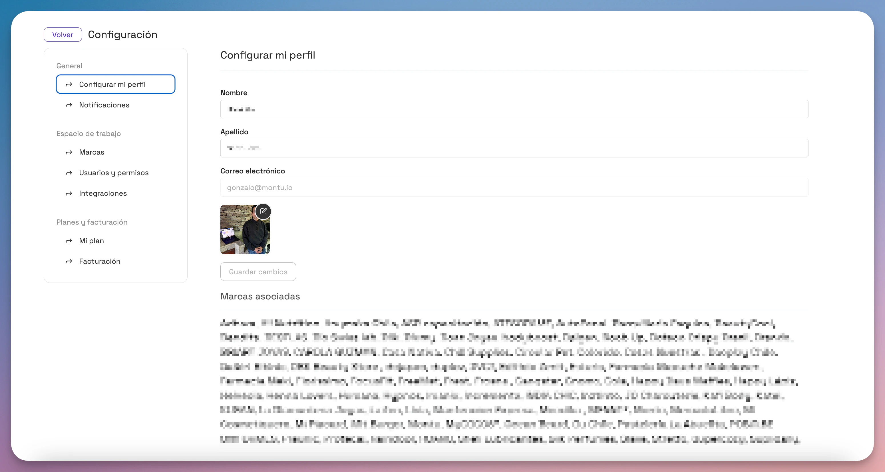 Configuración del Perfil